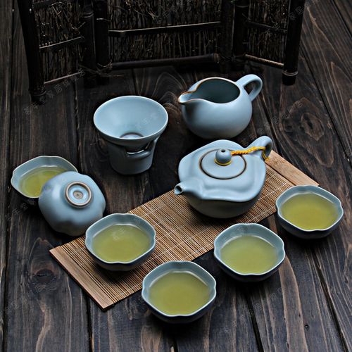 茗丰堂 厂家批发正品开片汝窑茶具套装 高档礼盒包装送礼首选